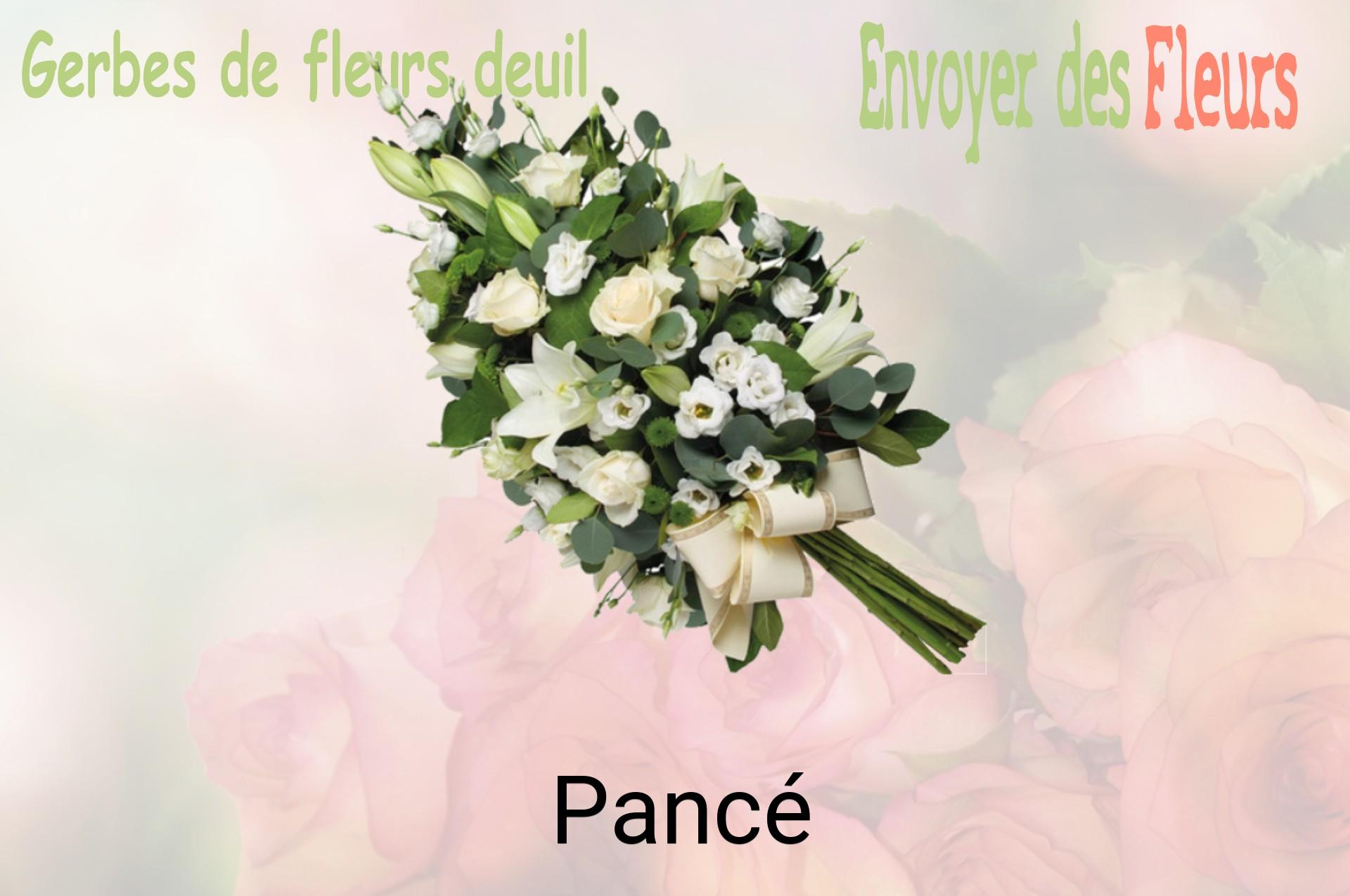 Gerbe de fleurs de deuil livrée à Pancé